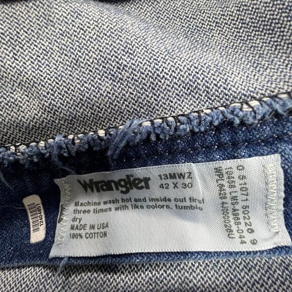 Wrangler 13MWZ Men's Regular Fit Straight Leg Western Blue Jeans - Size 40x29.5 - Picture 6 of 6